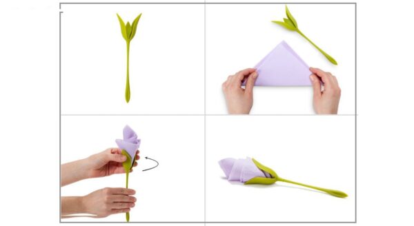 نگهدارنده دستمال سفره طرح گل رز بسته 4 عددی