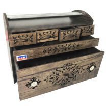 جعبه لوازم خیاطی آبنوس طرح چوبی مدل کشویی